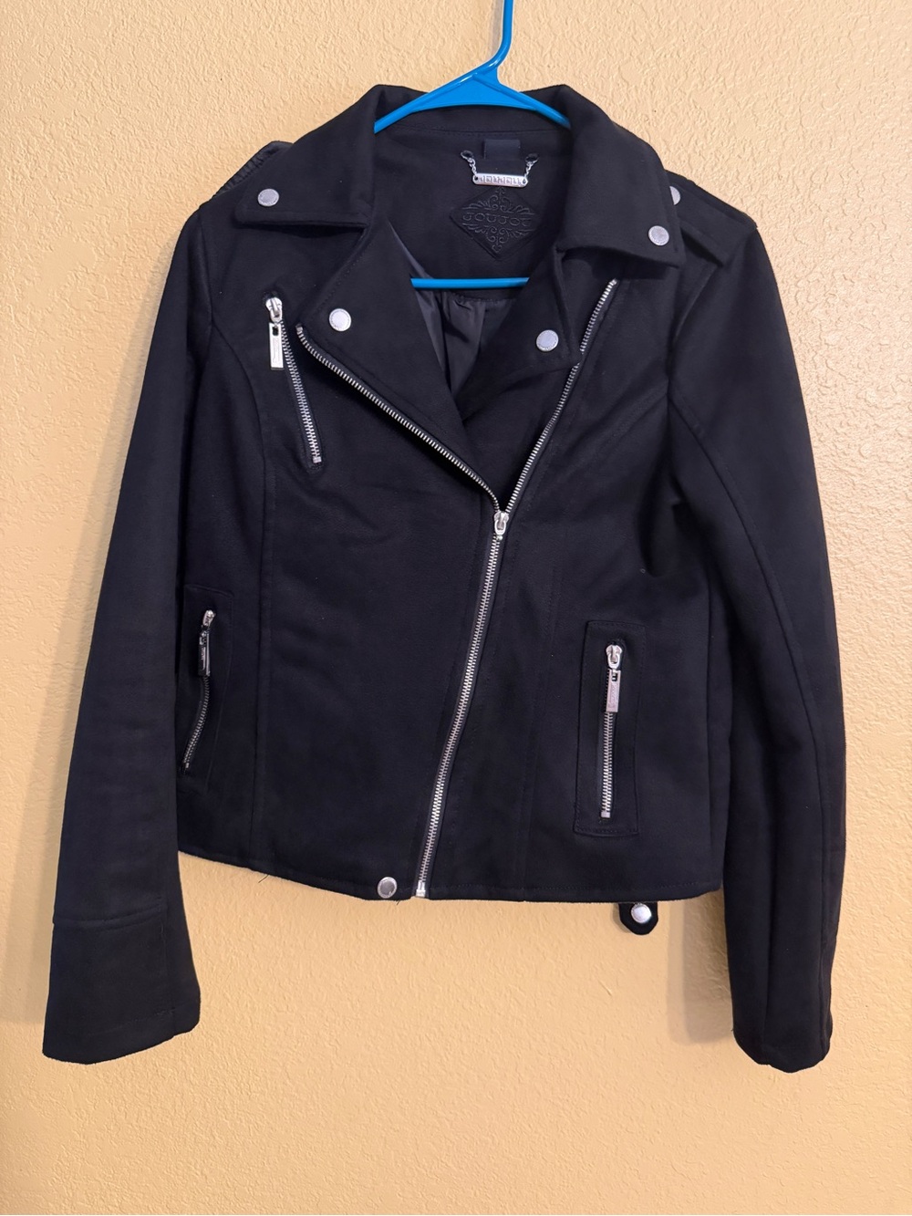 Womens Suede Black Moto Jacket - Classic Asymmetric Zip